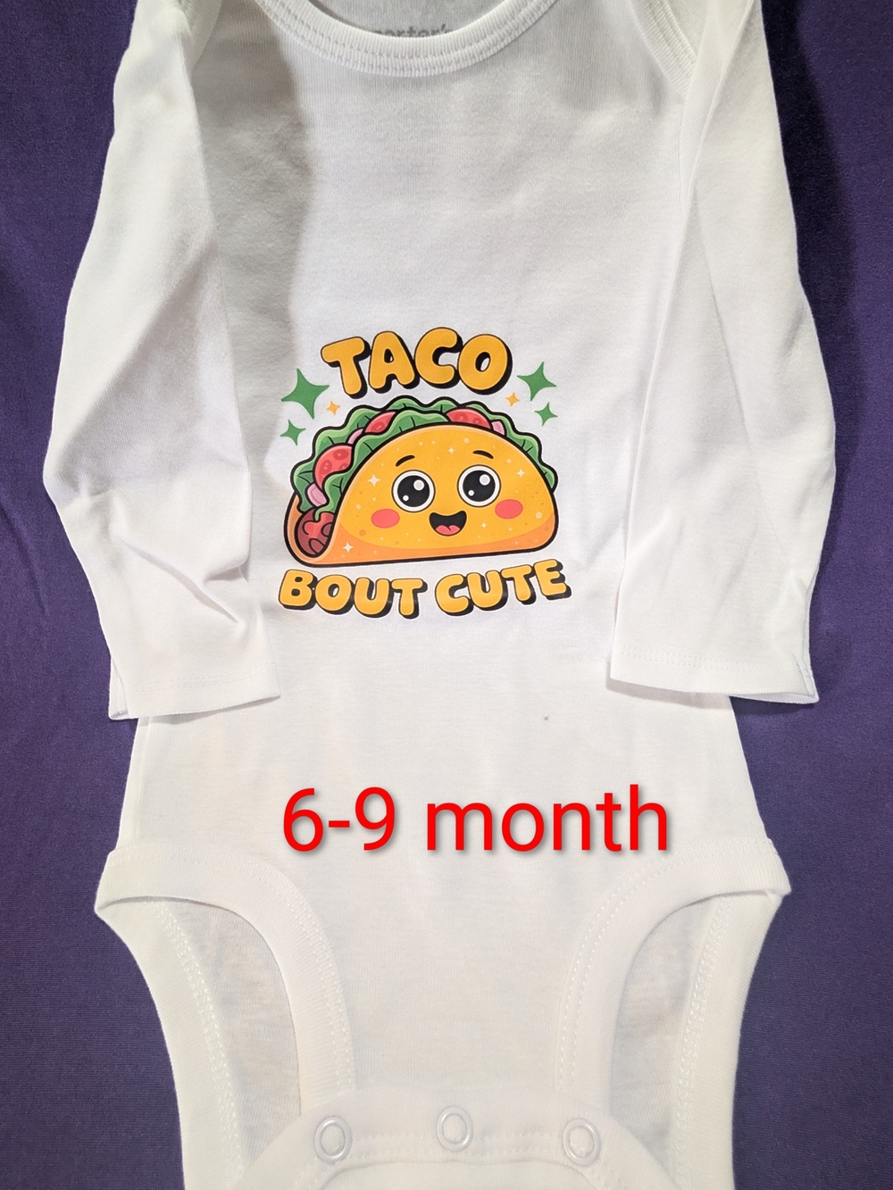 Carter's White Long-Sleeve 'Taco Bout Cute' Baby Bodysuit
